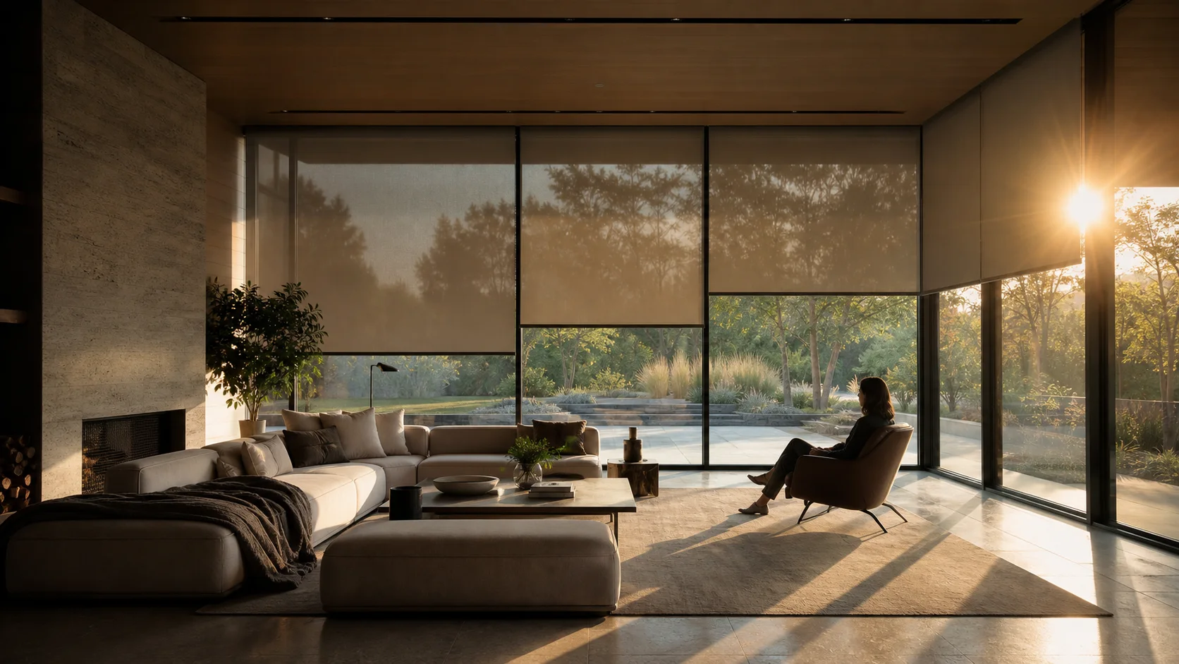 Home responding intelligently to afternoon sunlight