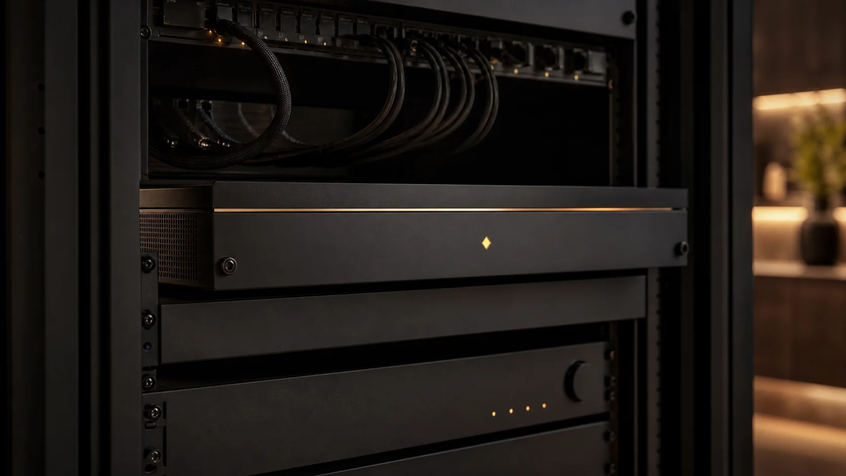 HomeHub Core in an integrated equipment rack
